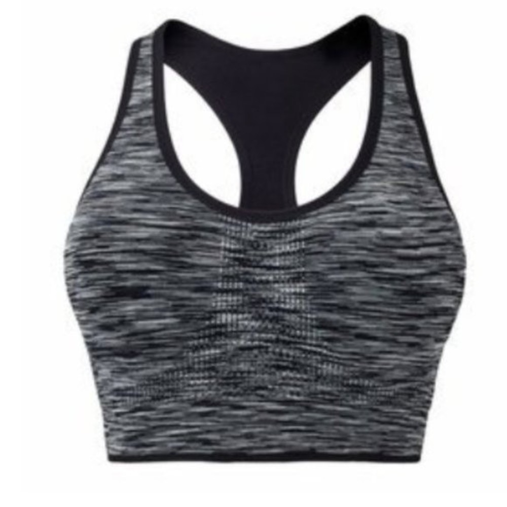 2) Marc New York Racerback Sports Bra Large Black Grey